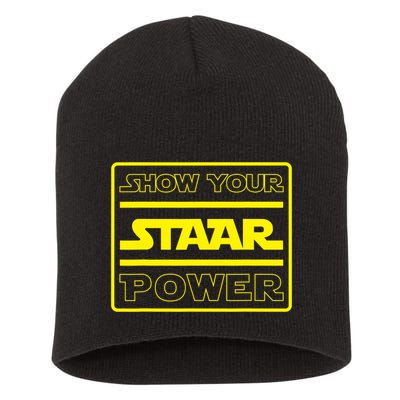 Show Your Staar Power School Testing Short Acrylic Beanie