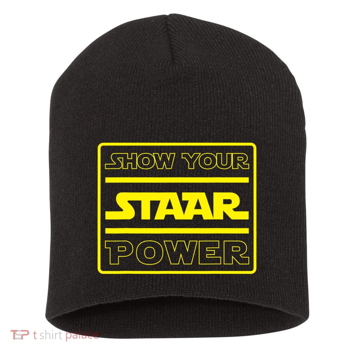 Show Your Staar Power School Testing Short Acrylic Beanie