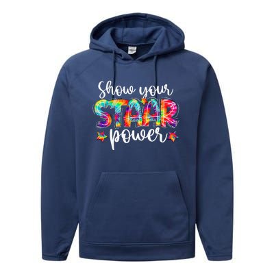 Show Your STAAR Power Tie Dye Teacher Performance Fleece Hoodie