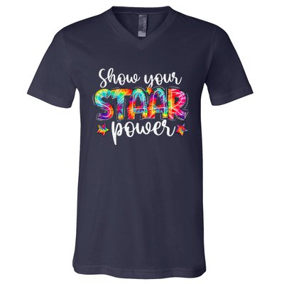 Show Your STAAR Power Tie Dye Teacher V-Neck T-Shirt