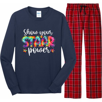 Show Your STAAR Power Tie Dye Teacher Long Sleeve Pajama Set