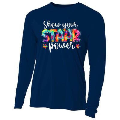 Show Your STAAR Power Tie Dye Teacher Cooling Performance Long Sleeve Crew