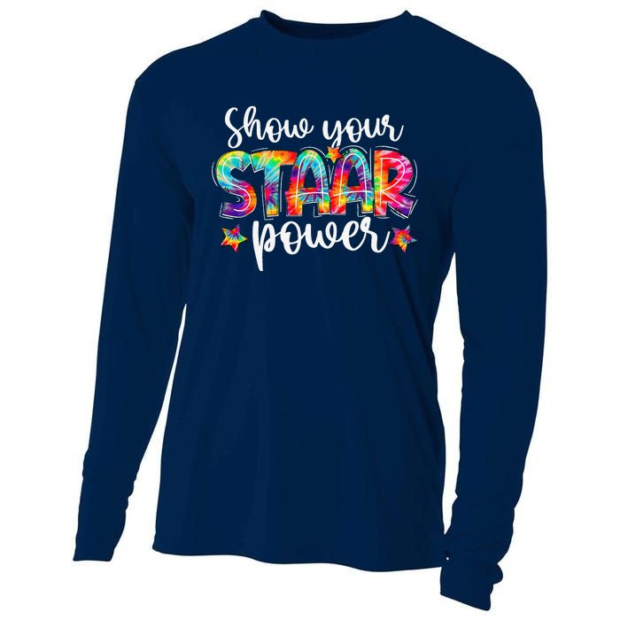 Show Your STAAR Power Tie Dye Teacher Cooling Performance Long Sleeve Crew