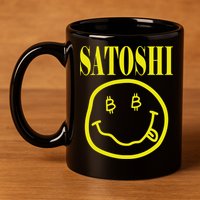 Satoshi Yellow Smiley Face 11oz C Handle Ceramic Mug