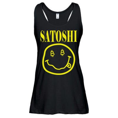 Satoshi Yellow Smiley Face Ladies Essential Flowy Tank