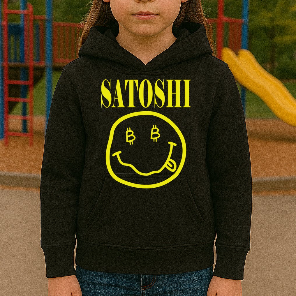 Satoshi Yellow Smiley Face Kids Hoodie