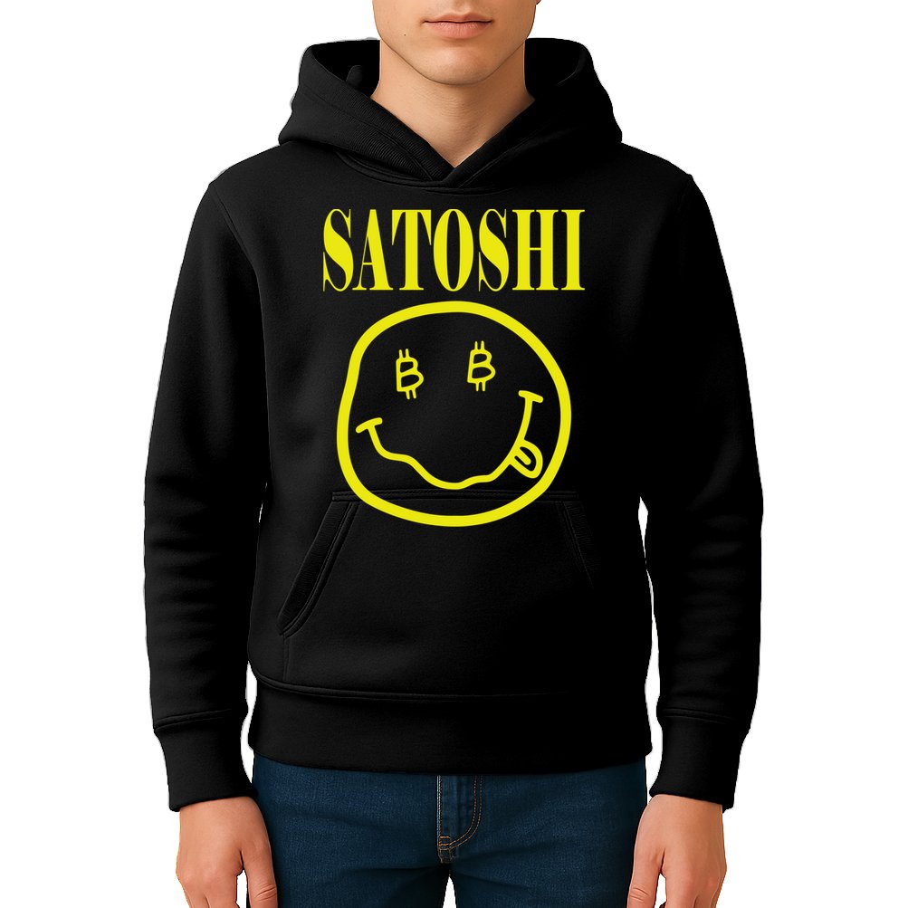 Satoshi Yellow Smiley Face Kids Hoodie