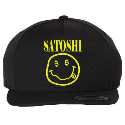 Satoshi Yellow Smiley Face Wool Snapback Cap