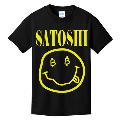 Satoshi Yellow Smiley Face Kids T-Shirt