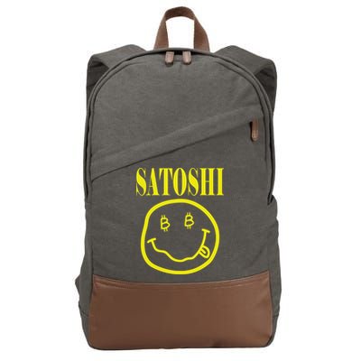 Satoshi Yellow Smiley Face Cotton Canvas Backpack