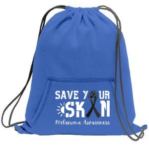 Save Your Skin Melanoma Awareness Sweatshirt Cinch Pack Bag