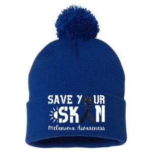 Save Your Skin Melanoma Awareness Pom Pom 12in Knit Beanie