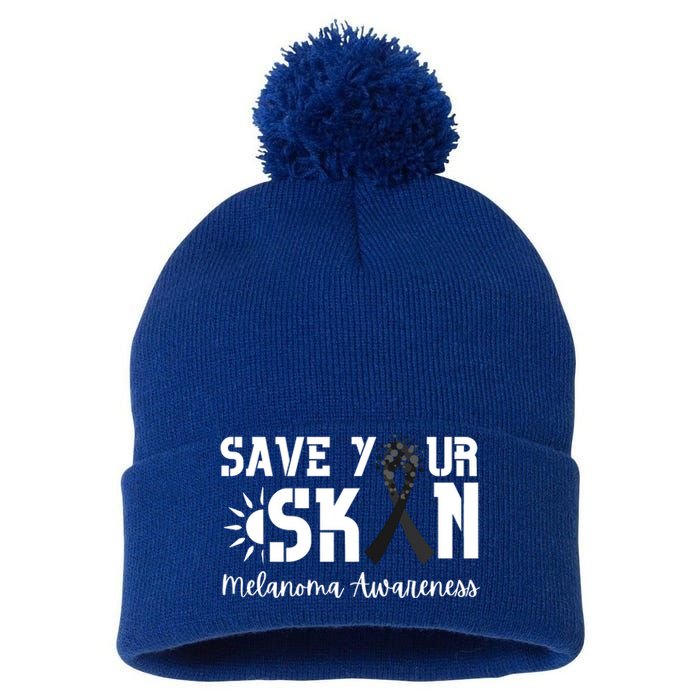 Save Your Skin Melanoma Awareness Pom Pom 12in Knit Beanie