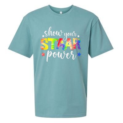 Show Your Staar Power Tie Dye Teacher Testing Exam Test Day Sueded Cloud Jersey T-Shirt