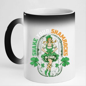 Shake Your Shamrocks St Patricks Day Irish 11oz Black Color Changing Mug