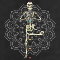 Skeleton Yoga 7 Panel Mesh Trucker Snapback Hat