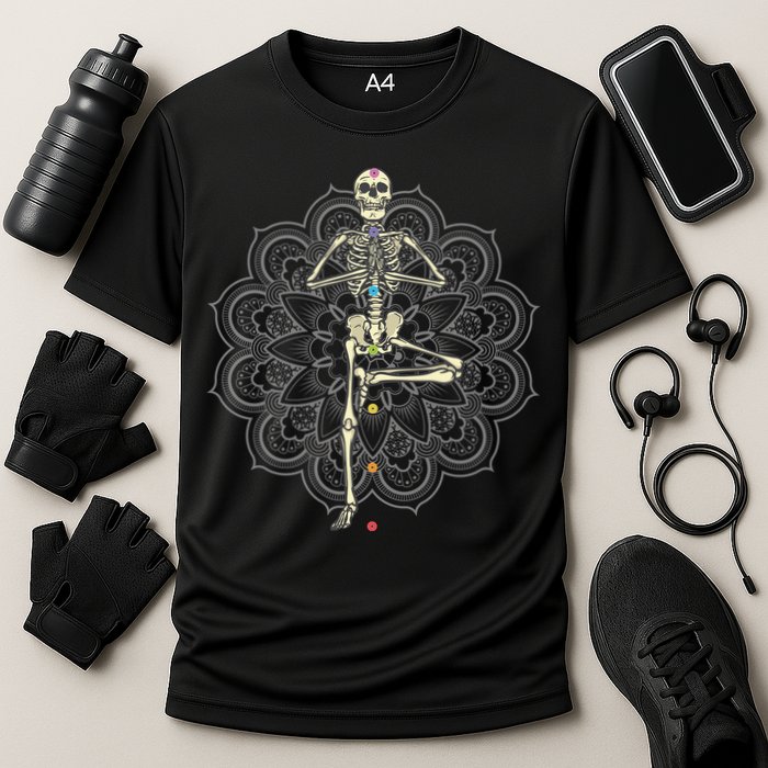 Skeleton Yoga Cooling Performance Crew T-Shirt