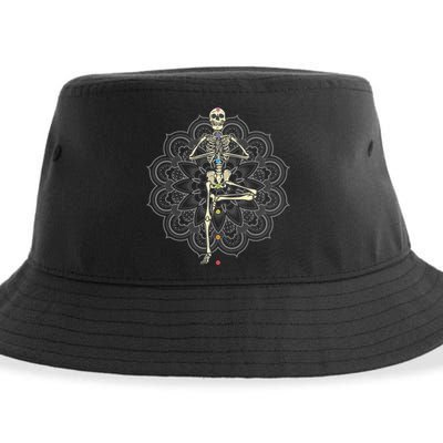 Skeleton Yoga Sustainable Bucket Hat