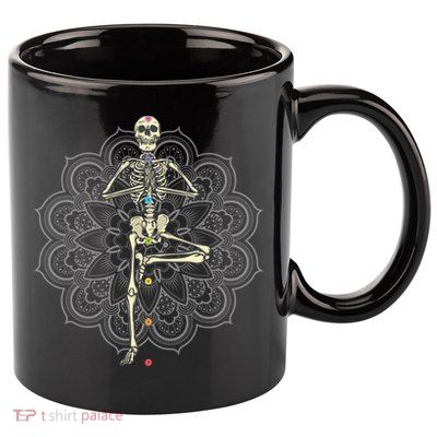 Skeleton Yoga 11oz C Handle Ceramic Mug