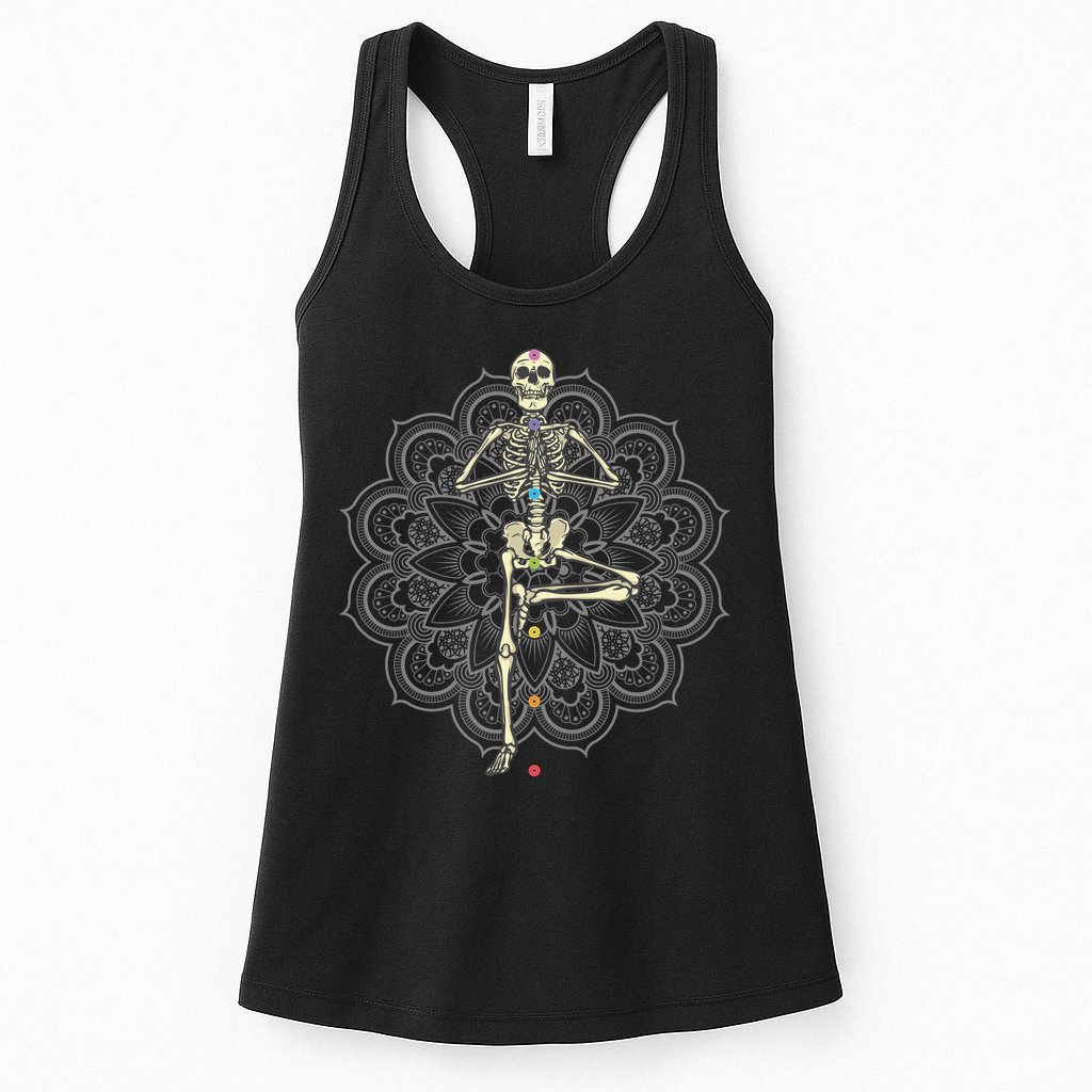 Skeleton Yoga Womens Tank Top