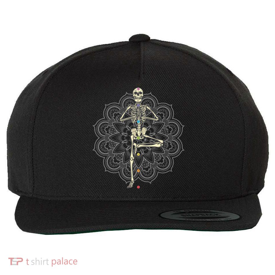 Skeleton Yoga Wool Snapback Cap