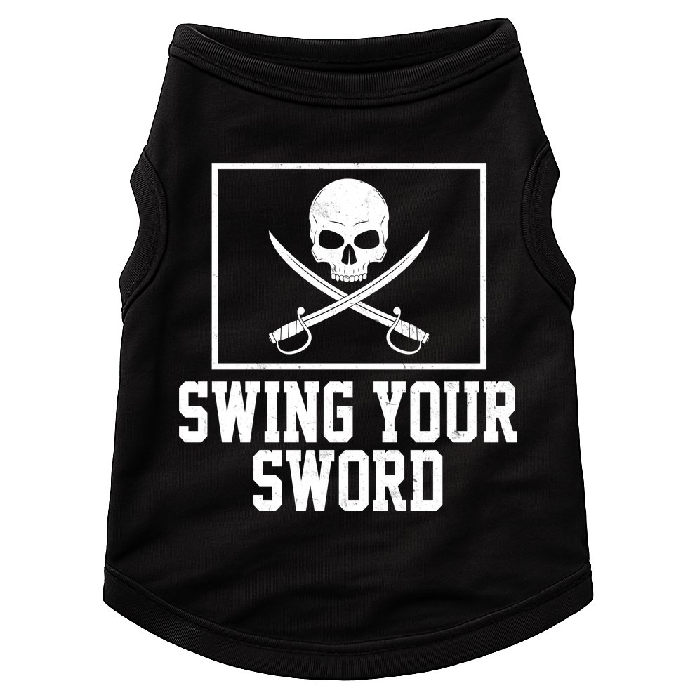 Swing Your Sword Pirate Skull And Swords Doggie Tank
