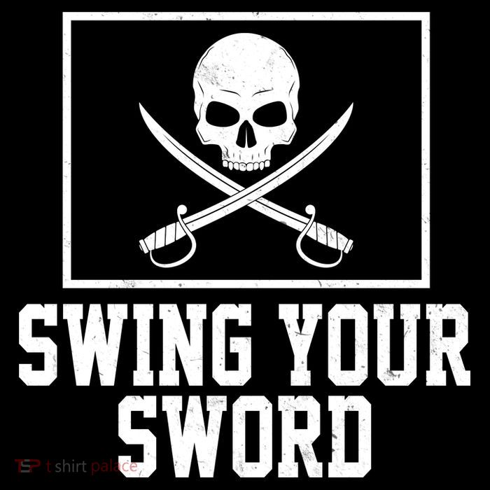 Swing Your Sword Pirate Skull And Swords Tall T-Shirt