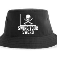 Swing Your Sword Pirate Skull And Swords Sustainable Bucket Hat