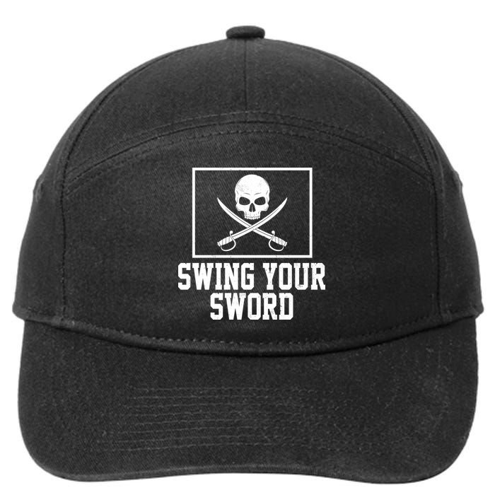 Swing Your Sword Pirate Skull And Swords 7-Panel Snapback Hat