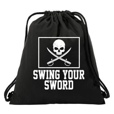 Swing Your Sword Pirate Skull And Swords Drawstring Bag