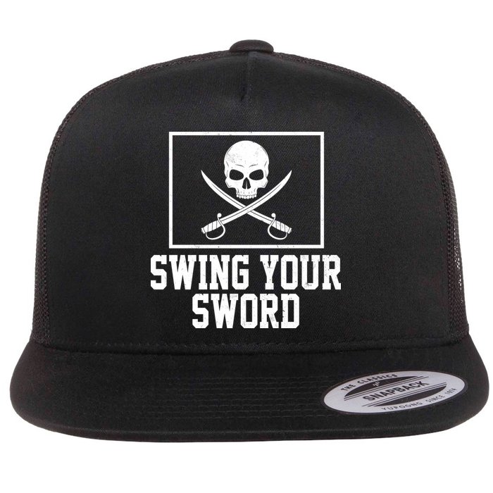 Swing Your Sword Pirate Skull And Swords Flatbill Hat