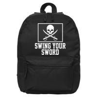 Swing Your Sword Pirate Skull And Swords 16 in Basic Backpack