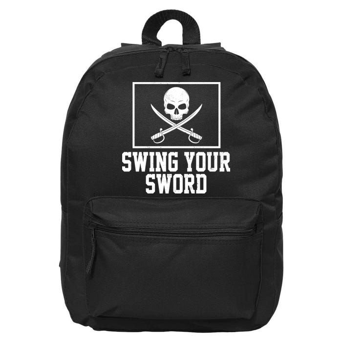 Swing Your Sword Pirate Skull And Swords 16 in Basic Backpack