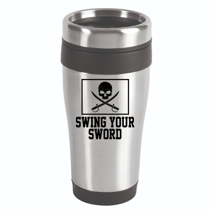 Swing Your Sword Pirate Skull And Swords 16oz Travel Tumbler