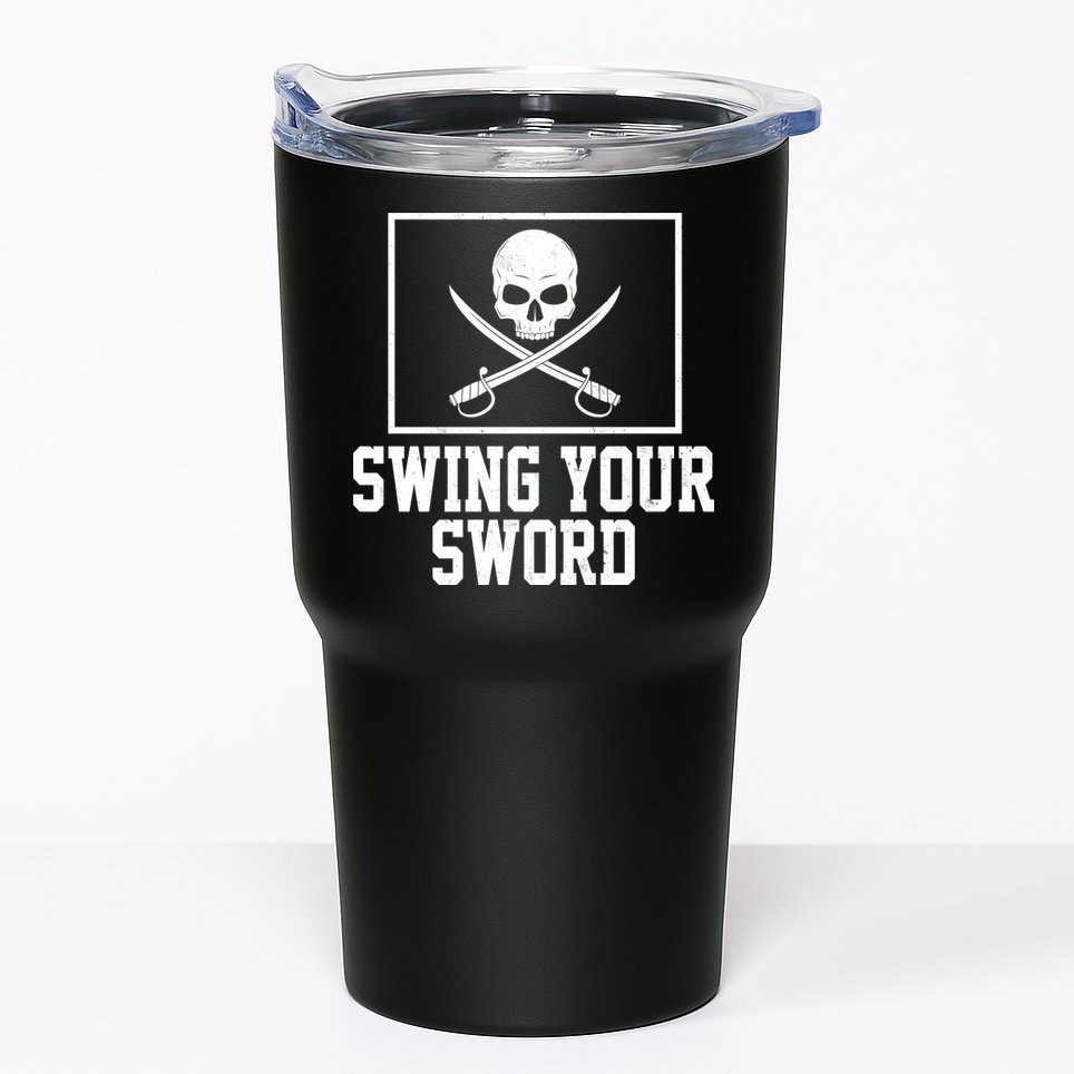 Swing Your Sword Pirate Skull And Swords Tumbler