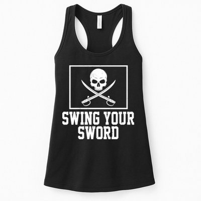 Swing Your Sword Pirate Skull And Swords Womens Tank Top