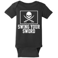 Swing Your Sword Pirate Skull And Swords Baby Bodysuit