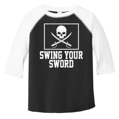 Swing Your Sword Pirate Skull And Swords Toddler Fine Jersey T-Shirt