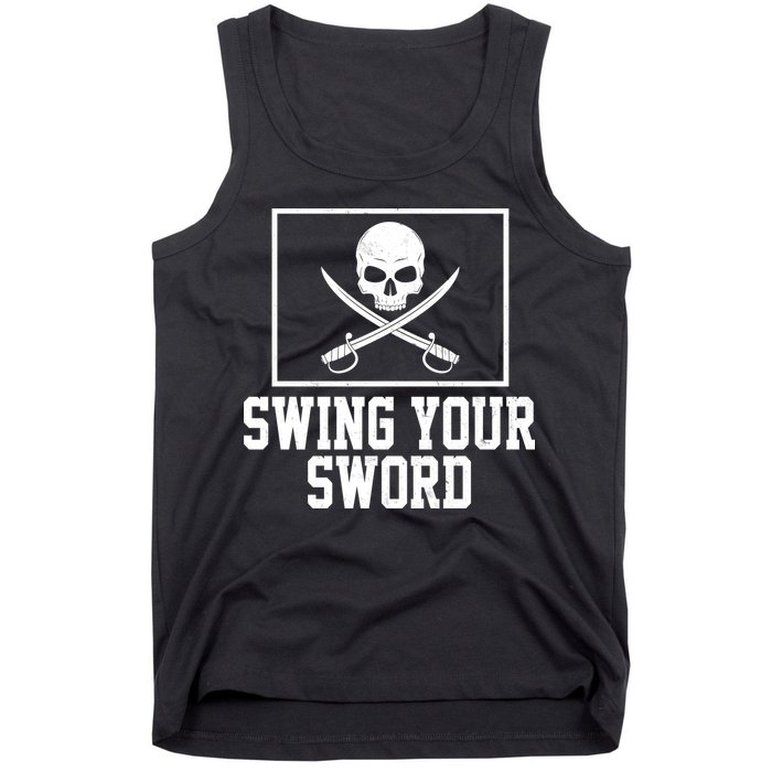 Swing Your Sword Pirate Skull And Swords Tank Top