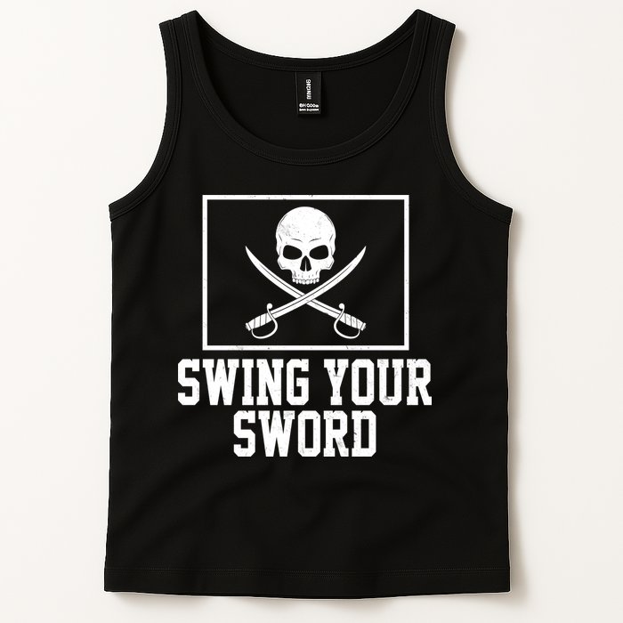 Swing Your Sword Pirate Skull And Swords Tank Top