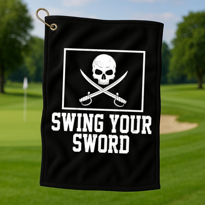 Swing Your Sword Pirate Skull And Swords Golf Towel