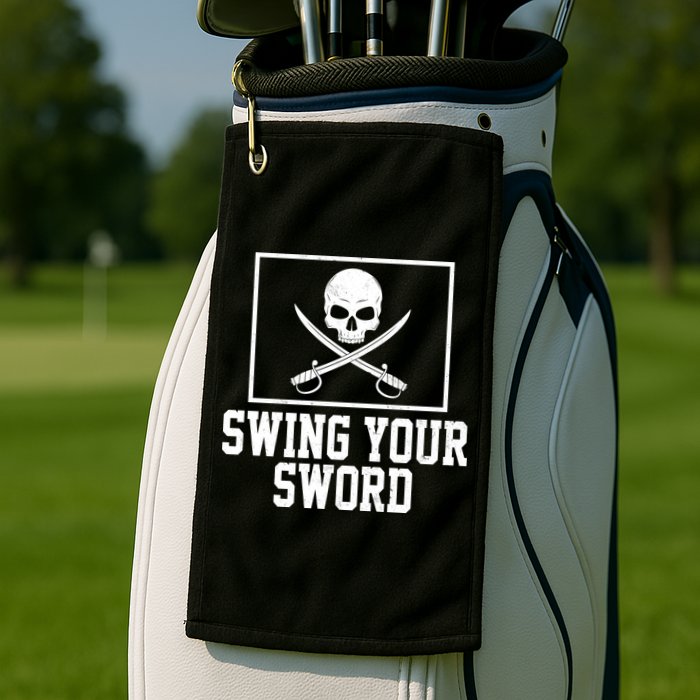 Swing Your Sword Pirate Skull And Swords Golf Towel