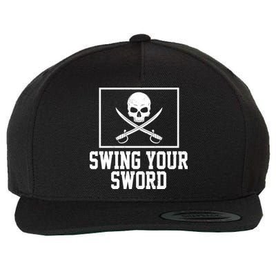 Swing Your Sword Pirate Skull And Swords Wool Snapback Cap