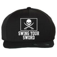 Swing Your Sword Pirate Skull And Swords Wool Snapback Cap