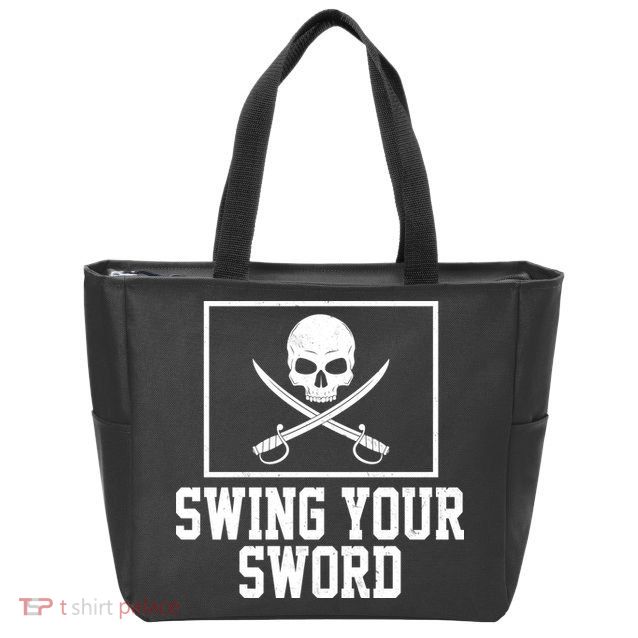 Swing Your Sword Pirate Skull And Swords Zip Tote Bag