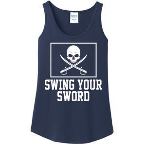 Swing Your Sword Pirate Skull And Swords Ladies Essential Tank