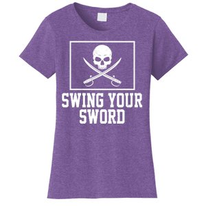 Swing Your Sword Pirate Skull And Swords Women's T-Shirt