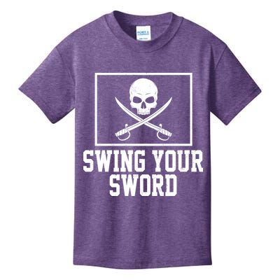 Swing Your Sword Pirate Skull And Swords Kids T-Shirt
