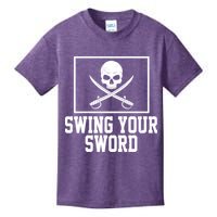 Swing Your Sword Pirate Skull And Swords Kids T-Shirt