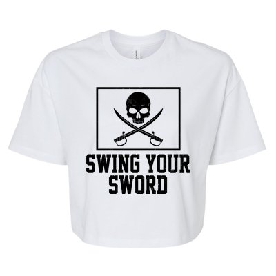 Swing Your Sword Pirate Skull And Swords Bella+Canvas Jersey Crop Tee